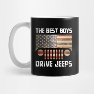 The Best Boys Drive Jeeps, Funny Vintage Design for Jeep Lovers Mug